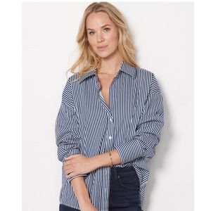 Ralph Lauren • Striped Button-Down Blouse Top in Navy
